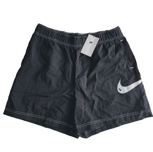 Nike Women's High Rise Shorts Loose Fit Logo Black DM6752 010 New